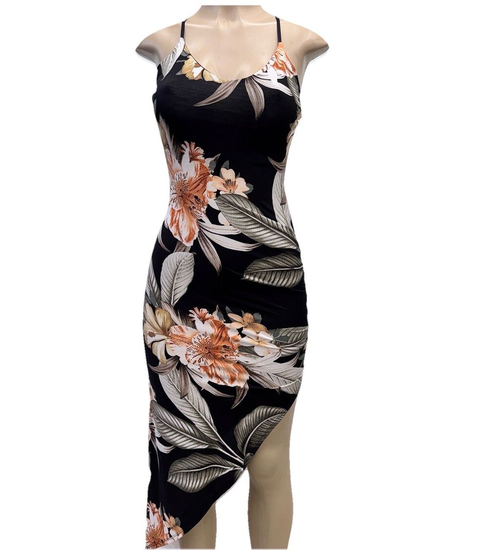Windsor Women’s Asymmetrical Floral Print Dress With Tropical Bloom S/Xs hawaii